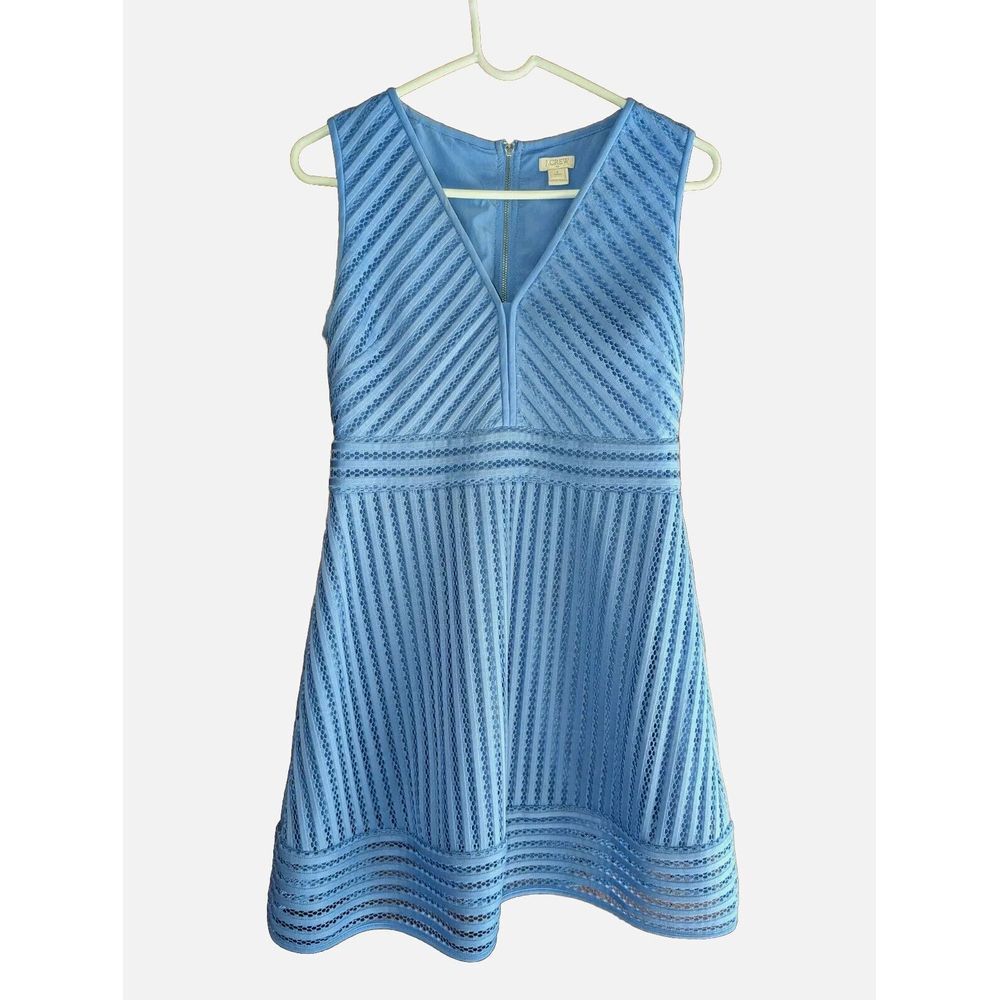 J. Crew Light Blue Sleeveless V-Neck Fit-and-Flare Dress